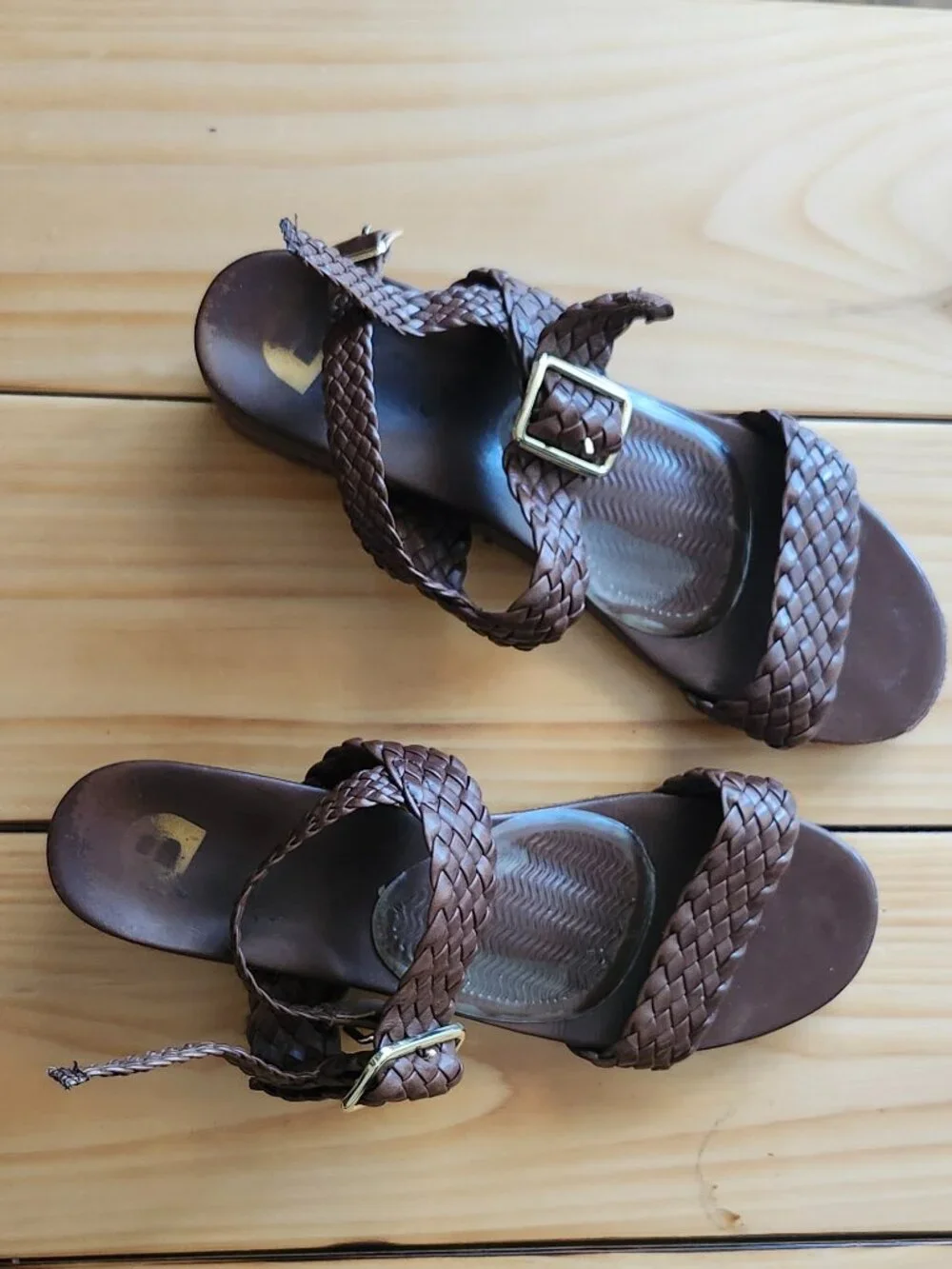 Bared Footwear espadrilles 40 dark brown leather woven open toe